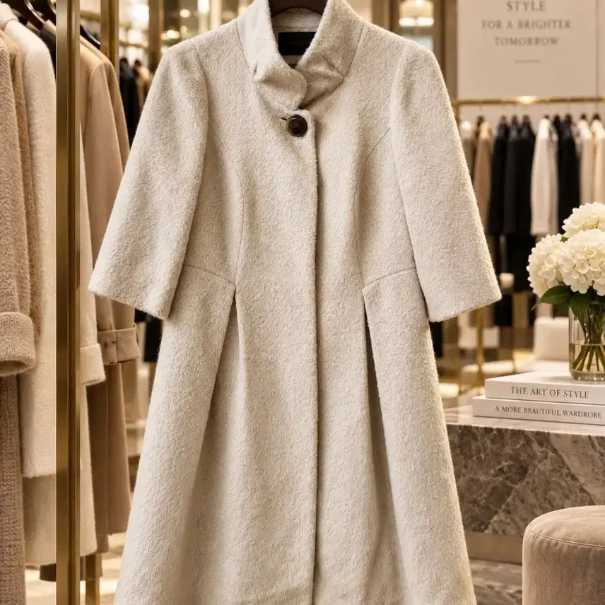 [BUNJANG] MINIMUM Ivory A-Line Wool Coat / MINIMUM 아이보리 A라인 울 코트