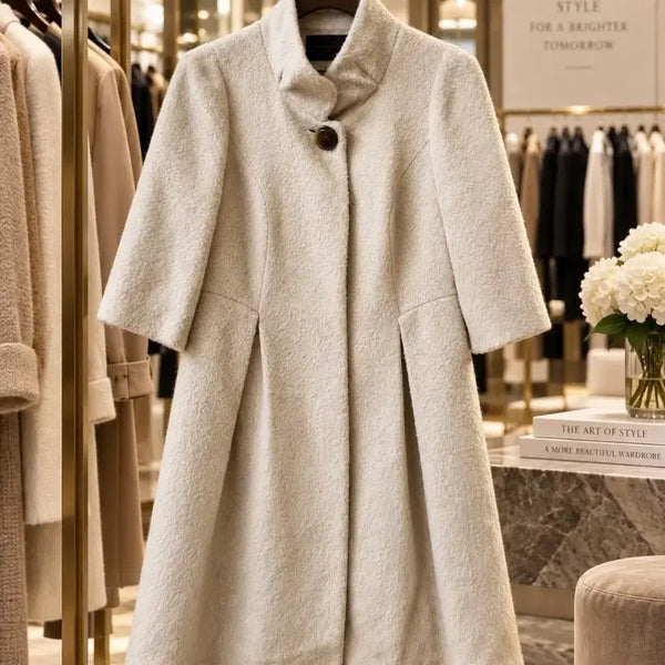 [BUNJANG] MINIMUM Ivory A-Line Wool Coat / MINIMUM 아이보리 A라인 울 코트
