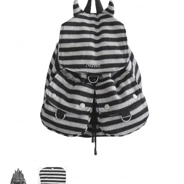 [BUNJANG] Nuyet Devil Puff Backpack (Black Stripe) / Nuyet Devil Puff Backpack (Black Stripe)