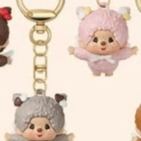 [BUNJANG] Baskin Robbins Monchhichi Keychain (Pink, Gray) / 배라 몬치치 키링(핑크, 그레이) 배스킨라빈스 몬치치 키링