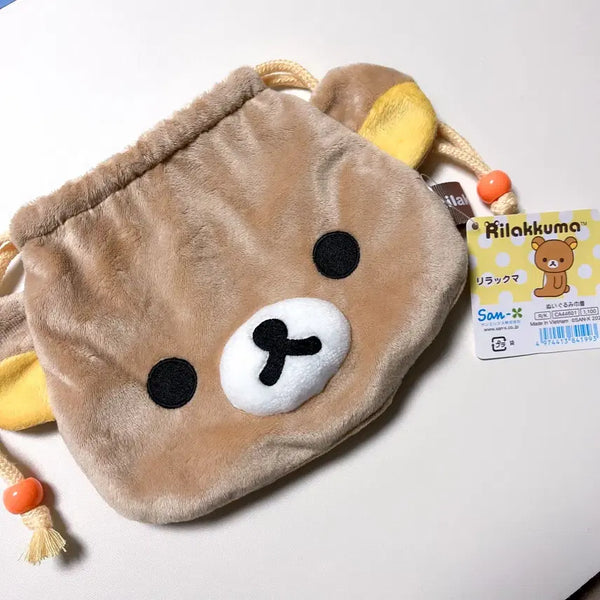 [BUNJANG] Rilakkuma Face Pouch Drawstring Bag / 리락쿠마 얼굴 조이개 파우치