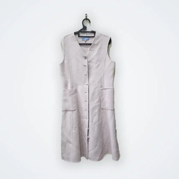 [BUNJANG] LBL V-Neck Button-Up Long Dress Beige / [L] LBL V넥 단추 여밈 롱 원피스 베이지