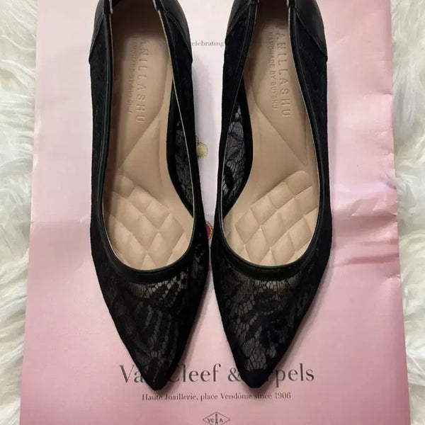 [BUNJANG] Vanillashu Black Lace Pumps / 바닐라슈 블랙 레이스 펌프스