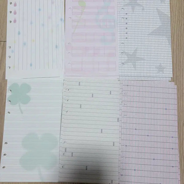 [BUNJANG] 6-Ring Binder Inserts Set for Diary Decoration / 다꾸 6공 다이어리 속지 세트