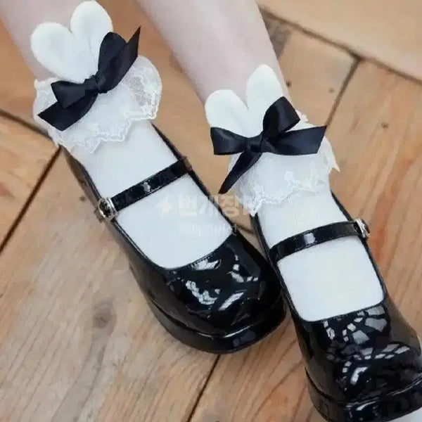 [BUNJANG] Rabbit Ear Lace Socks / 양지뢰 디마럽 정품 (사진 있음) 토끼귀 레이스 양말