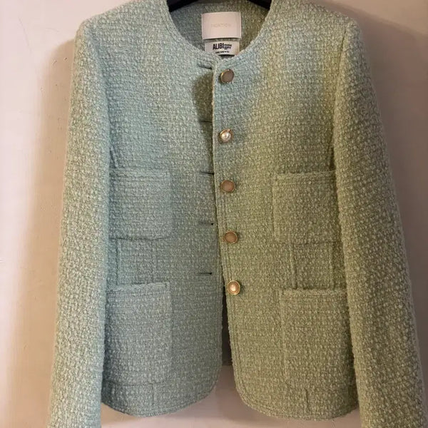 [BUNJANG] Frontrow Tweed Jacket Mint S / 프론트로우 트위드자켓민트s