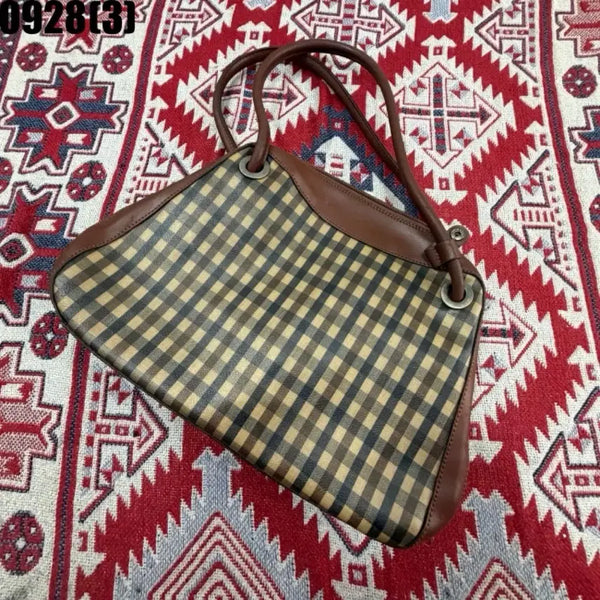 [BUNJANG] Checkered Shoulder Bag Brown / 체크무늬 숄더백 브라운 9/28