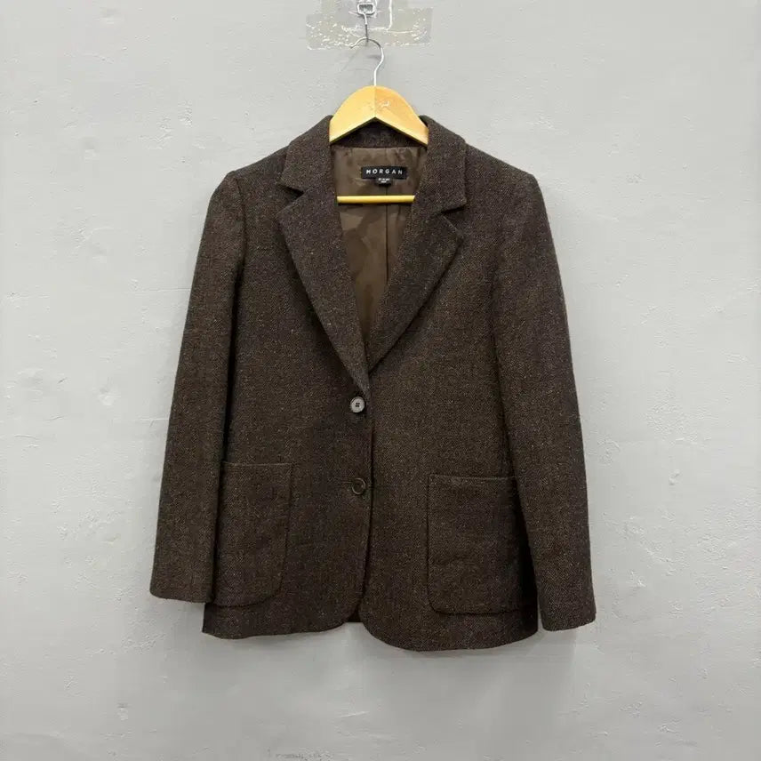 [BUNJANG] Morgan Herringbone Blazer Jacket / 모르간 모건 MORGAN 헤링본 블레이저 자켓 55
