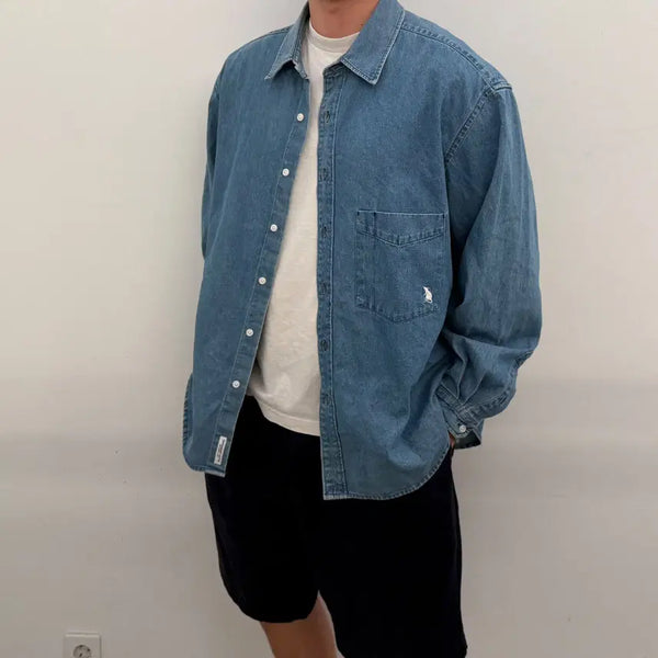 [BUNJANG] Espionage Oversized Denim Shirt XL / 에스피오나지 오버핏 데님 셔츠