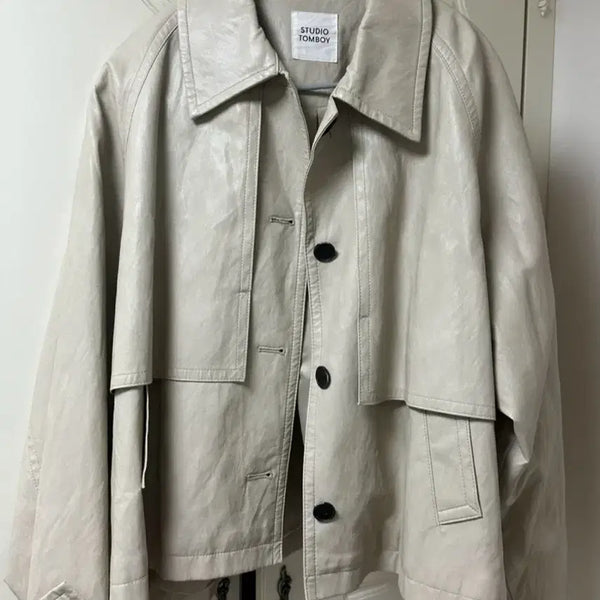 [BUNJANG] Studio Tomboy Leather Jacket Beige / 스튜디오 톰보이 가죽 자켓 베이지