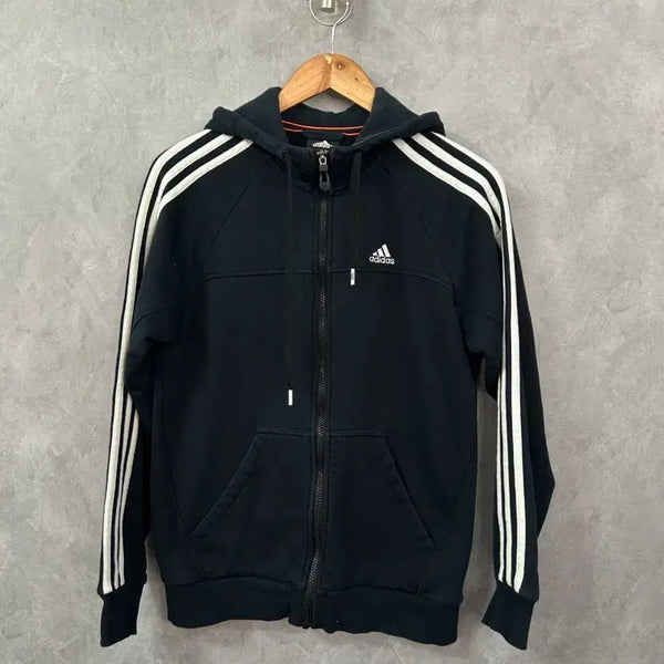 [BUNJANG] Adidas Three-Stripes Zip-Up Hoodie - Medium / 아디다스 삼선 후드 집업 M