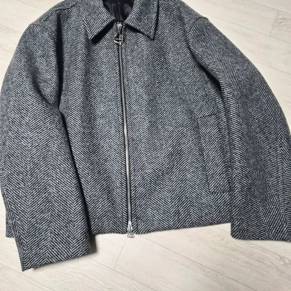 [BUNJANG] Solid Homme Herringbone Wool Jacket 52 / 솔리드옴므 헤링본 울 자켓52