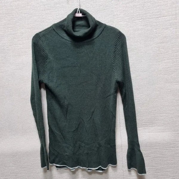 [BUNJANG] Navy Turtleneck Knit T-Shirt / 카483 목폴라 니트 티셔츠