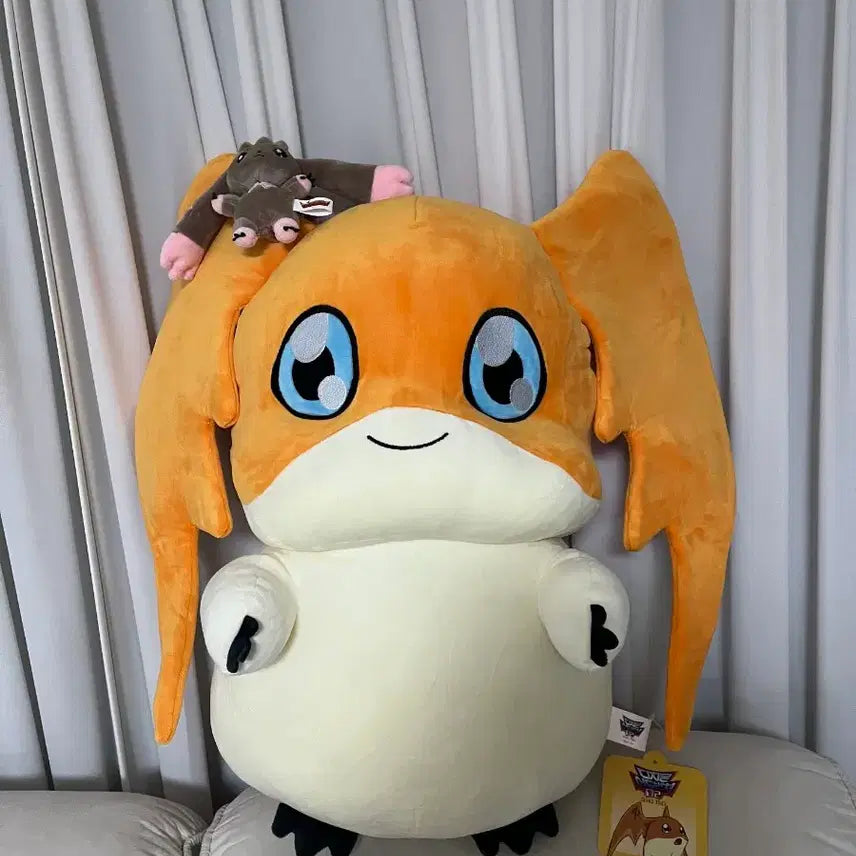 [BUNJANG] Digimon Angewomon & Lopmon Large Plush Bundle Set / 일괄] 디지몬 파닥몬 초대형(50cm)+로프몬 키링 인형 판매합니다