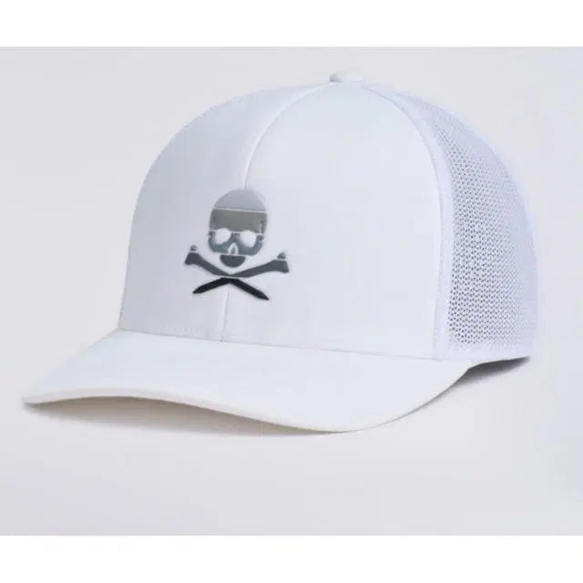 [BUNJANG] G/FORE Skull & Tees Mid Trucker Hat White Golf Cap / 지포어 모자 캡 스컬 화이트 골프모자 SKULL & TEES MID...