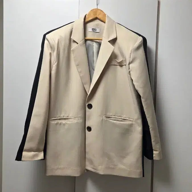 [BUNJANG] Two-Tone Oversized Boxy Jacket / 투톤  와이드자켓 박시 자켓