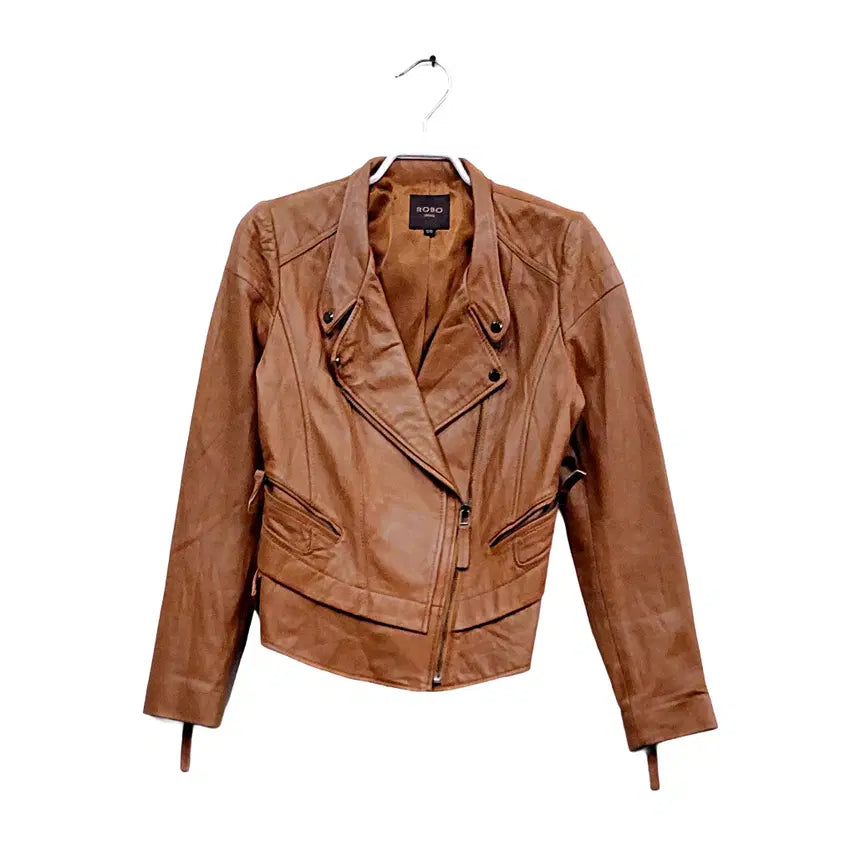 [BUNJANG] Robo 2021 Chic Leather Jumper Brown 85 / 로보 85 시크한 가죽점퍼 2021 브라운 88105