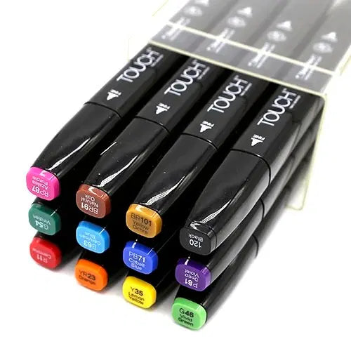[BUNJANG] Shinhan Touch Twin Marker Basic 12-Color Set / (새상품) 신한 터치 트윈 마커 기본 12색 세트 미술 화방 화구 유성 마카