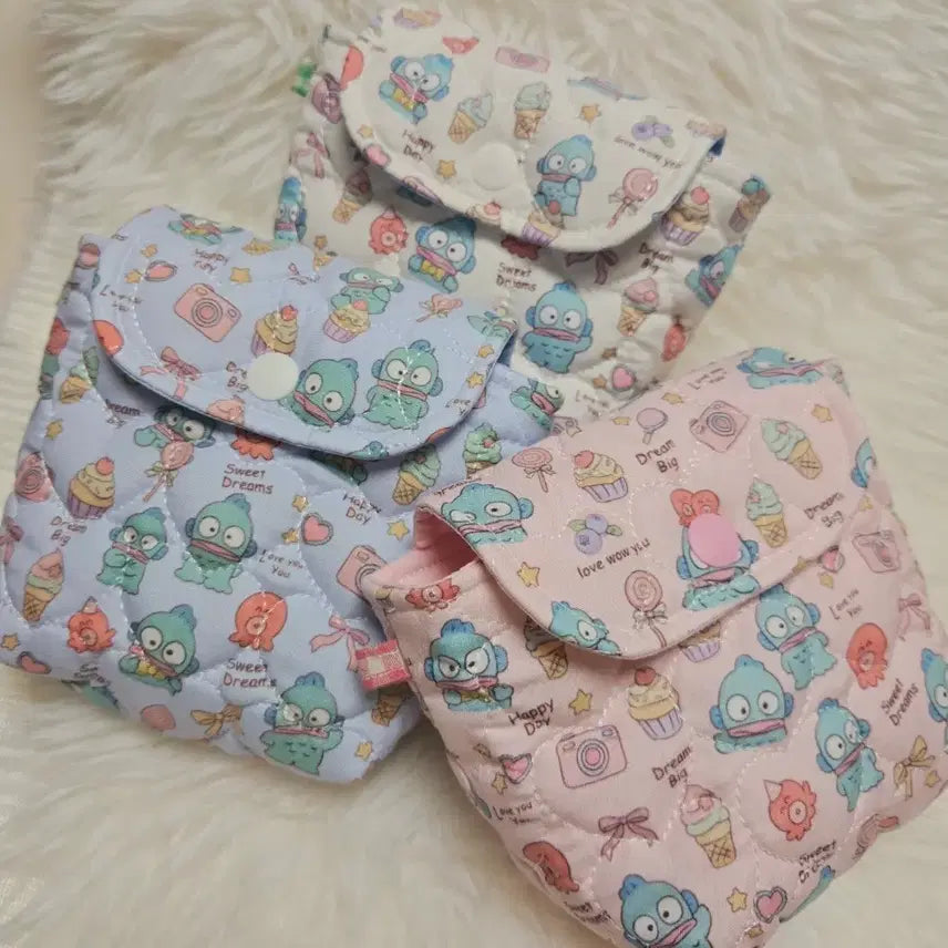 [BUNJANG] Hangyodon 3-Piece Pouch Set (Pink/Blue/White) / 한교동 생리대파우치  3종  핑크/블루/화이트