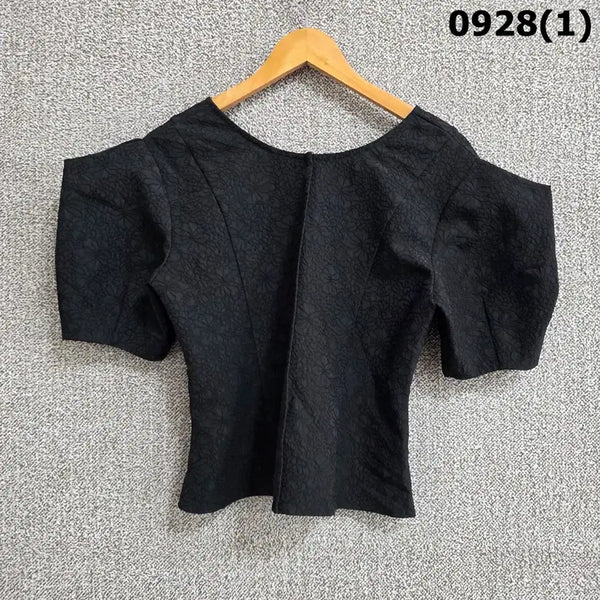[BUNJANG] Olive Tee Black Pattern Short Sleeve Blouse - Size S / olive teee 블랙 패턴 반팔 블라우스 s