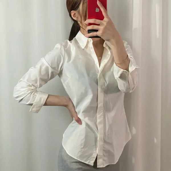 [BUNJANG] Lacoste White Shirt M / 라코스테 화이트 셔츠