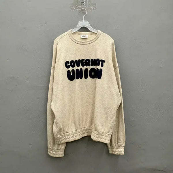[BUNJANG] Covernat UNION Sweatshirt Ivory / 커버낫 UNION 맨투맨 아이보리
