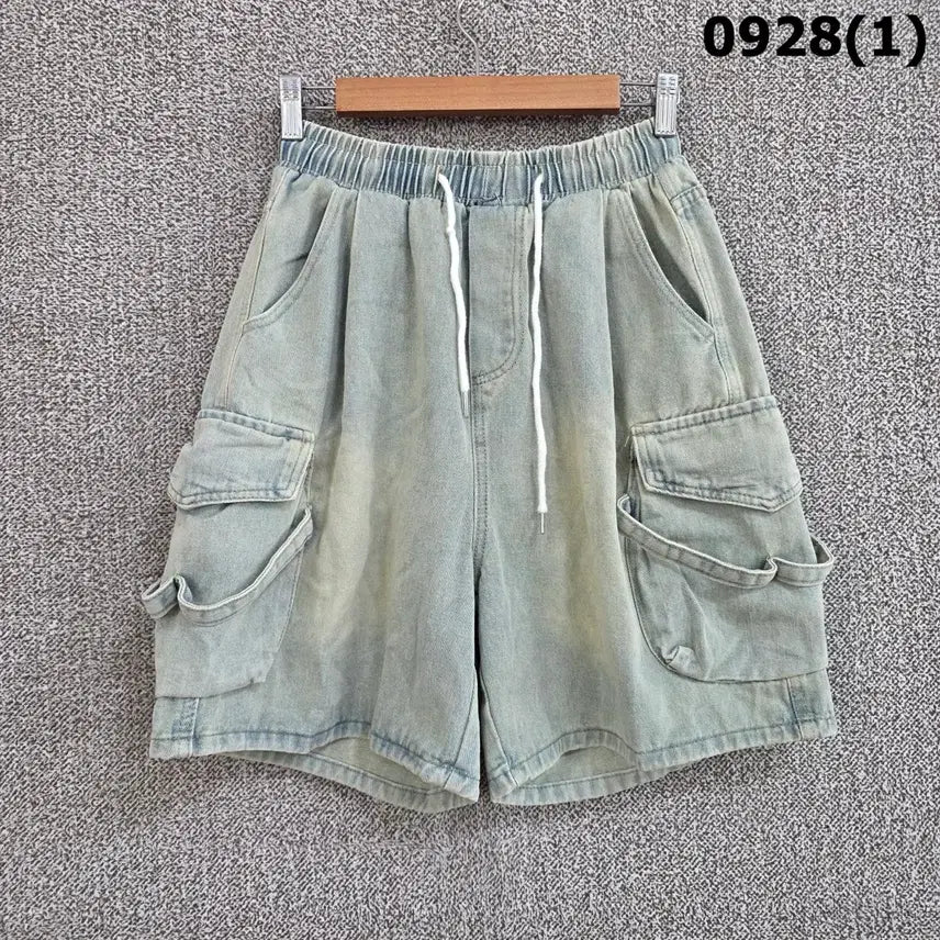 [BUNJANG] Blue Cargo Shorts - Size M / 청색 카고 반바지 m