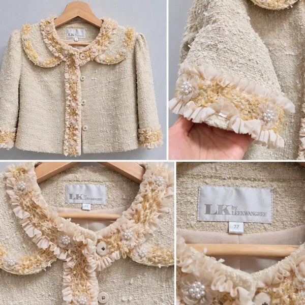 [BUNJANG] LK by LEEKWANGHEE Tweed Jacket Beige / LK by LEEKWANGHEE 트위드 자켓 베이지 77