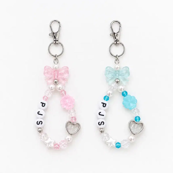 [BUNJANG] Beaded Charm Couple Item Initial Keyring Beaded Strap / 비즈키링 커플템 이니셜키링 비즈스트랩 비즈 키링 이니셜