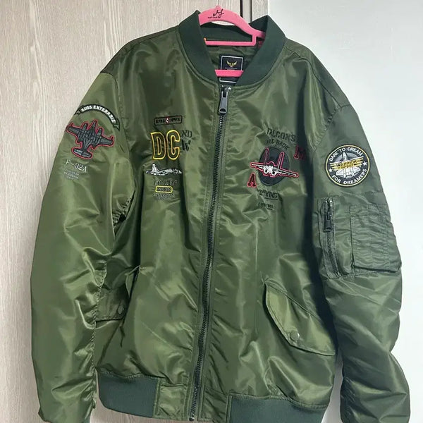[BUNJANG] Embroidered Nylon Softshell Jacket (Bomber Style) / 보세 자수 나일론 소프트셸 자켓 (항공점퍼)