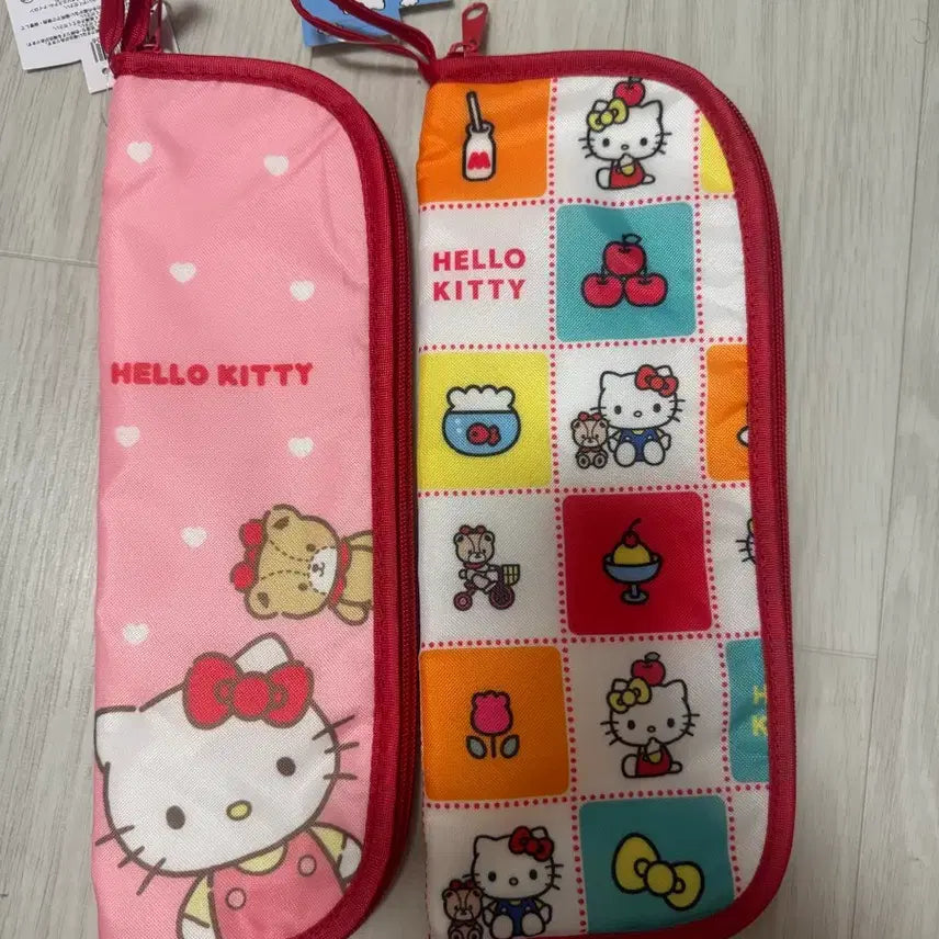 [BUNJANG] Hello Kitty Umbrella Zipper Pouch Set / 헬로키티 우산 지퍼 파우치 2종 새상품