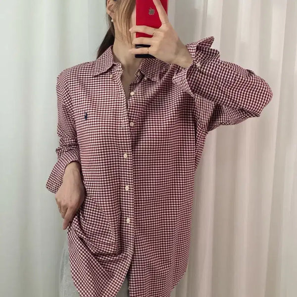 [BUNJANG] Polo Custom Fit Check Pattern Shirt / 폴로 커스텀핏 체크패턴 셔츠