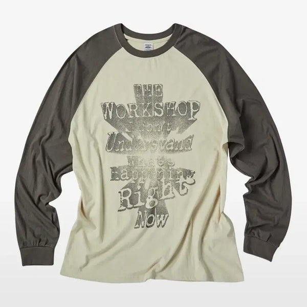 [BUNJANG] Project Raglan Long Sleeve Light Beige - Size M / [트래블] 프로젝트 래글런 롱 슬리브 라이트 베이지