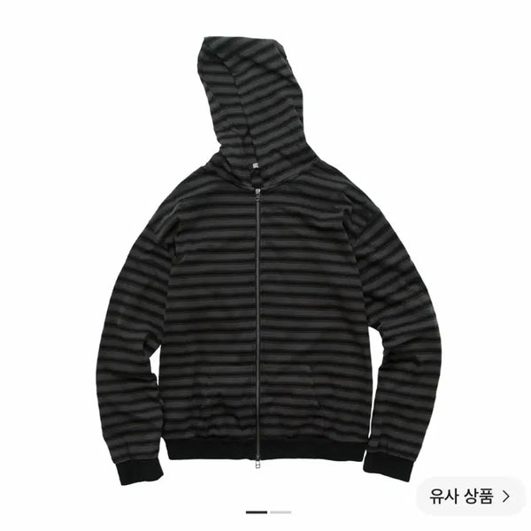 [BUNJANG] Polilu Stripe Zip Hoodie / 폴리테루 스트라이프 집 후디