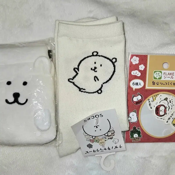 [BUNJANG] Nongdamgom Pouch + Socks + Stickers / 농담곰 파우치+양말+스티커