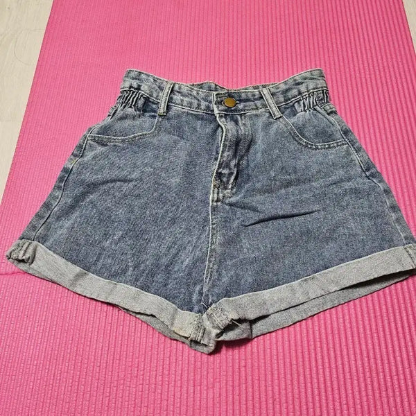 [BUNJANG] Rolled-Up Denim Shorts / 롤업 데님 숏팬츠