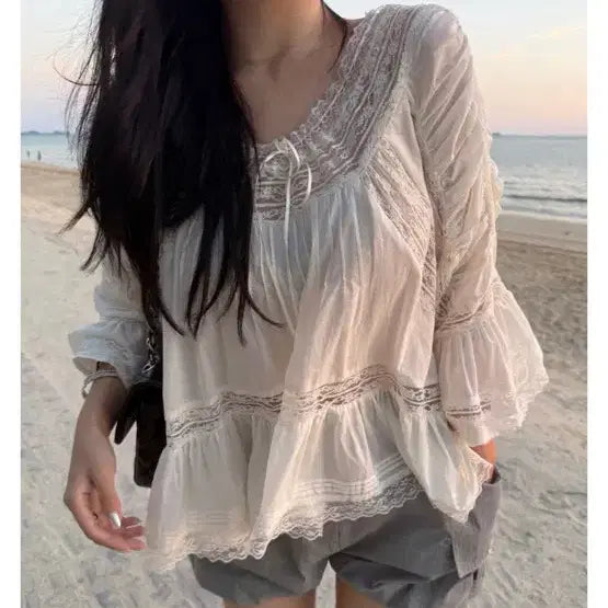 [BUNJANG] Objeejoy Blouse Ivory / 오브드조이 블라우스