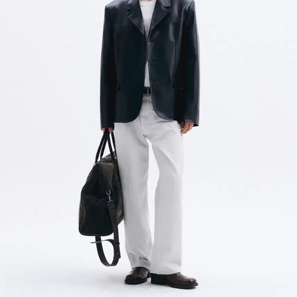 [BUNJANG] Lemond Faux Leather Blazer / 르마드 페이크 레더 블레이저