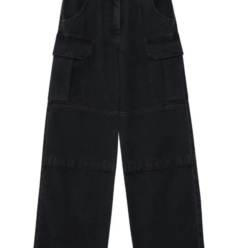 [BUNJANG] Utility Cargo Wide Denim Pants (Grey) / 유틸리티 카고 와이드 데님 팬츠 (그레이)