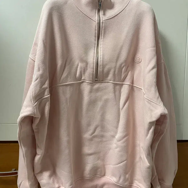 [BUNJANG] Unbranded Pink Half-Zip Sweatshirt / [브랜드명 미확인] 핑크색 반집업 맨투맨