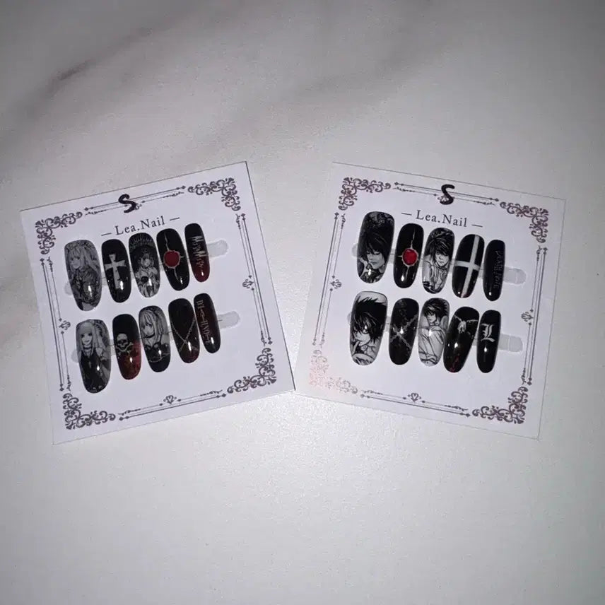 [BUNJANG] Death Note Concept Nail Tips (Misa, L) - Size S / 데스노트 네일팁 s(미사,L)