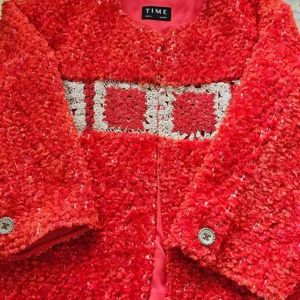 [BUNJANG] Time Tweed Jacket Red / F))타임 트위드 자켓 레드