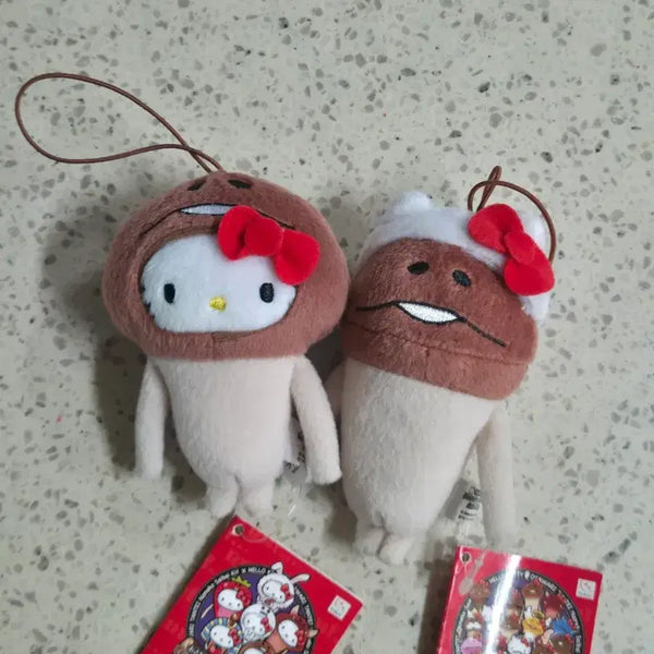 [BUNJANG] Hello Kitty Nameko Collaboration Keychain Strap / (일괄가격) 고전 일본 정품 헬로키티 나메코 키링 스트랩