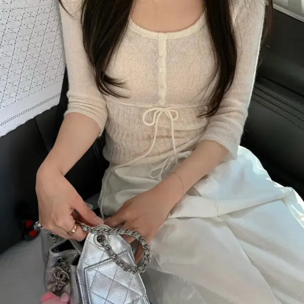 [BUNJANG] Berni Sofie Tie Knit Ivory / 택있는 새상품) 베르니 소피 타이 니트 아이보리