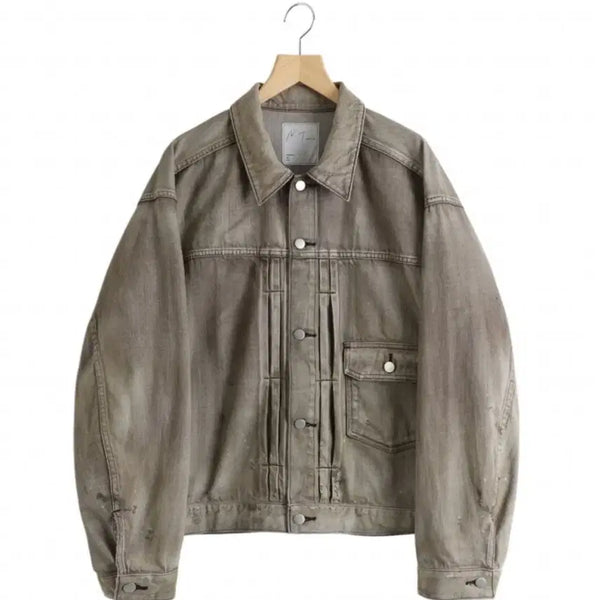 [BUNJANG] Anselm Aging Denim Jacket Brown / 안셀름 에이징 데님 자켓 브라운