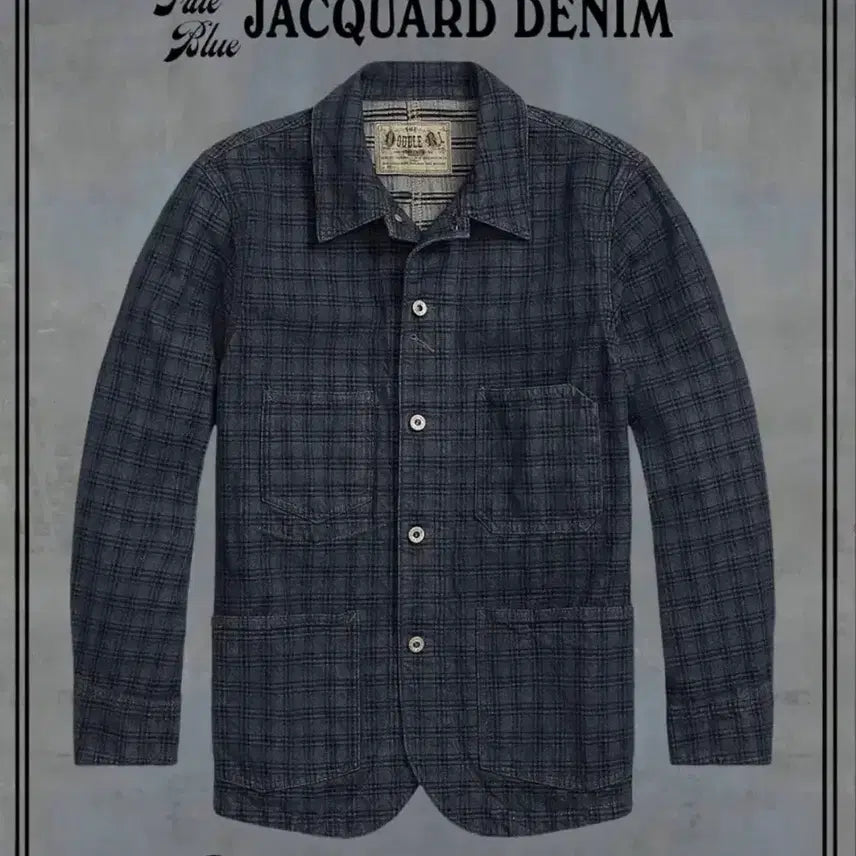 [BUNJANG] RRL Plaid Jacquard Denim Work Jacket / 택채새상품] RRL 플래드 자카드 데님 워크자켓