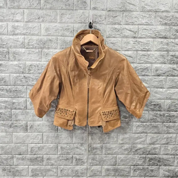 [BUNJANG] Doho Women's Lambskin Leather Jacket Camel Size 55-66 / 도호(Doho)의 디앤디에프  여자 양가죽 자켓 카멜색 사이즈 55-66