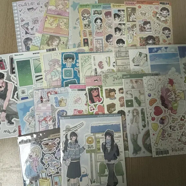 [BUNJANG] Die-Cut Character Sticker Set (28 Sheets) / 다꾸 인물스티커 28장