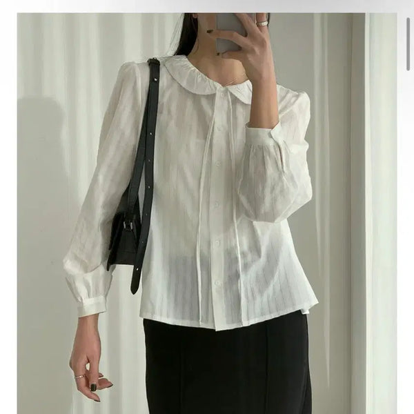 [BUNJANG] Onhui Lovely Frill Neck Blouse / 온희 러블리 프릴넥 블라우스 하객룩 아뜨랑스 리리앤코