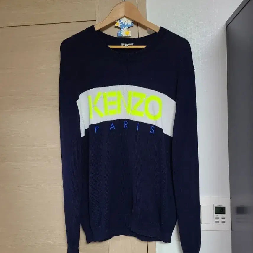 [BUNJANG] Kenzo Knit Navy Yellow Logo / 겐조 니트 네이비 옐로우 로고